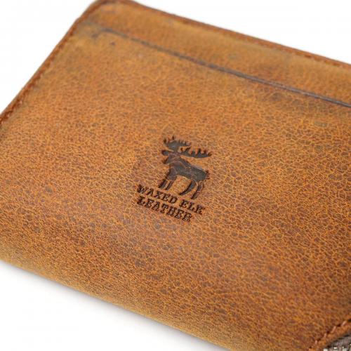 WAXED ELK Leather ラウンドファスナー ミドルウォレット