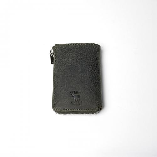 WAXED ELK Leather L字ファスナー ミドルウォレット