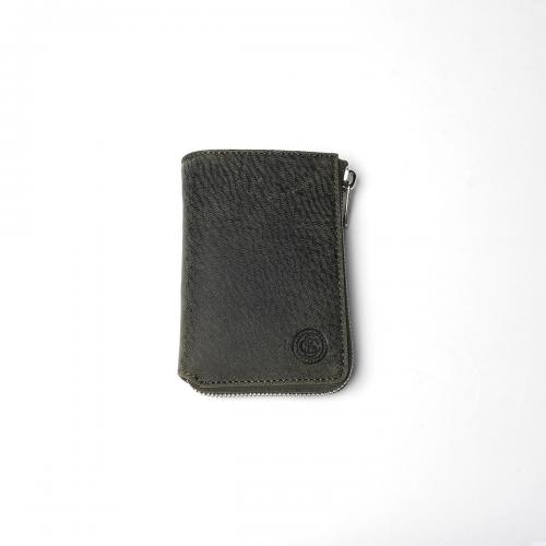 WAXED ELK Leather L字ファスナー ミドルウォレット