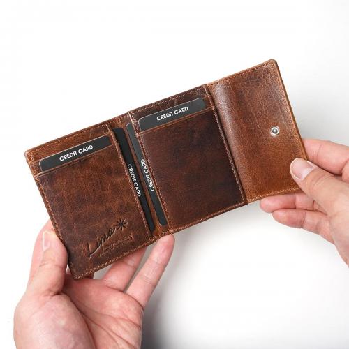 WAXED ELK Leather 三つ折り財布