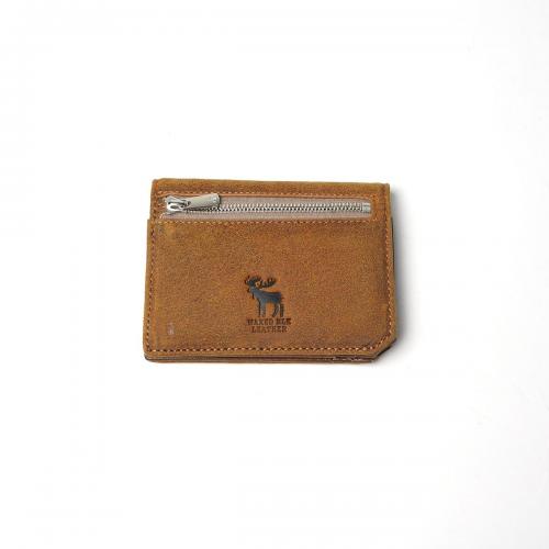 WAXED ELK Leather コンパクト 二つ折り札入れ