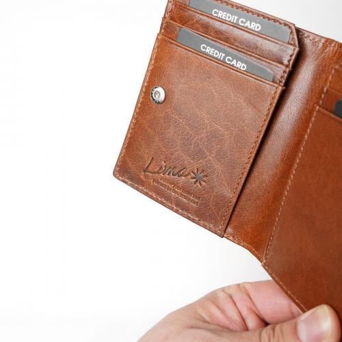 WAXED ELK Leather コンパクト 二つ折り札入れ