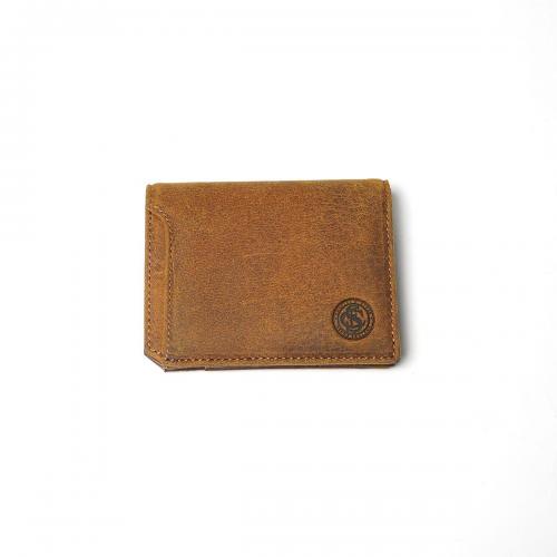 WAXED ELK Leather コンパクト 二つ折り札入れ