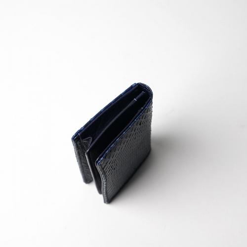 藍染め 蛇革 名刺入れ