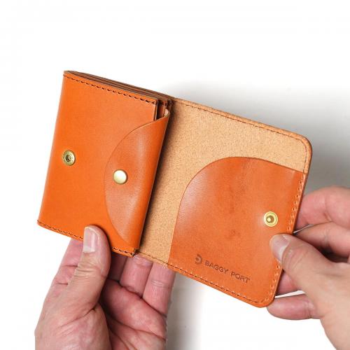 栃木レザー 二つ折りミニ財布