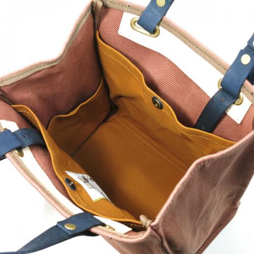 ヘリンボン20oz + カラーヌメ　トートバッグ B5size