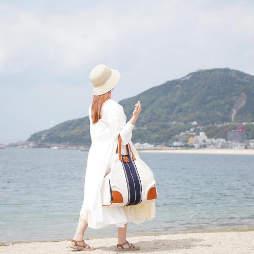 レーヨンリネンヘリンボーントートバッグ