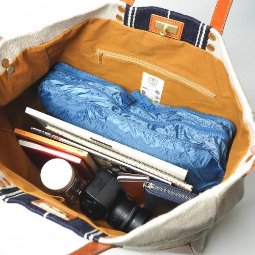 レーヨンリネンヘリンボーントートバッグ