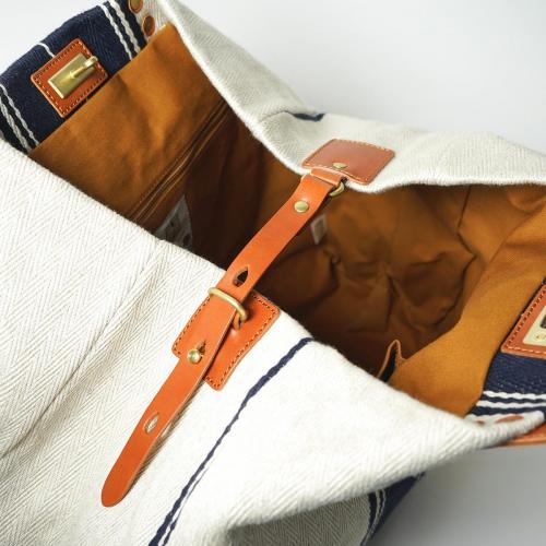 レーヨンリネンヘリンボーントートバッグ