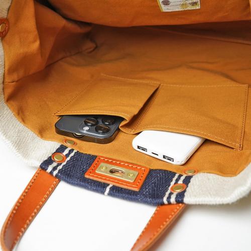 レーヨンリネンヘリンボーン トート＆ショルダーバッグ