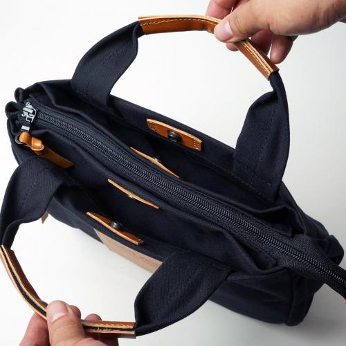 BLACK帆布　3層ミニトートバッグ