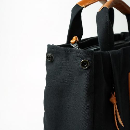 BLACK帆布　3層ミニトートバッグ