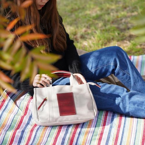 BLACK帆布　3層ミニトートバッグ