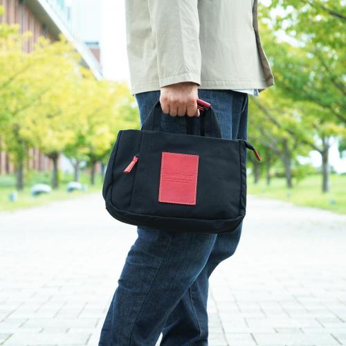 BLACK帆布　3層ミニトートバッグ
