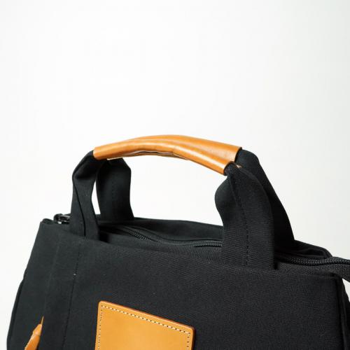 BLACK帆布　3層ミニトートバッグ