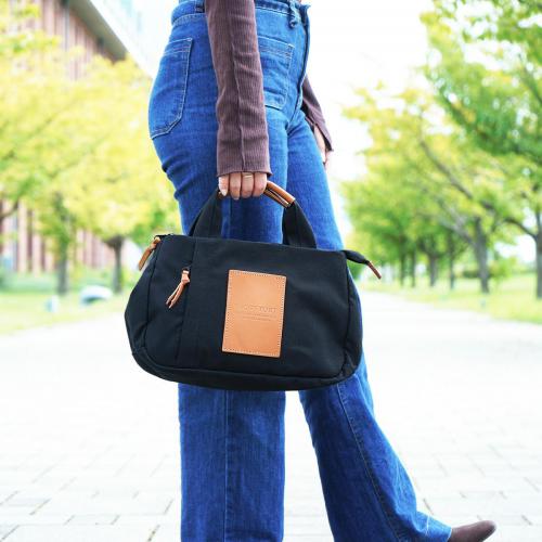 BLACK帆布　3層ミニトートバッグ