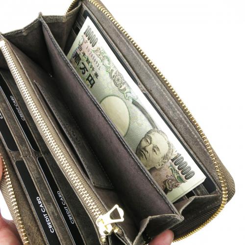 クーズーレザー　ラウンド束入れ