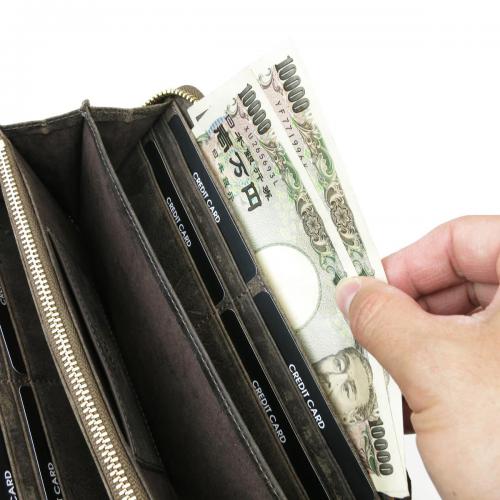 クーズーレザー　ラウンド束入れ