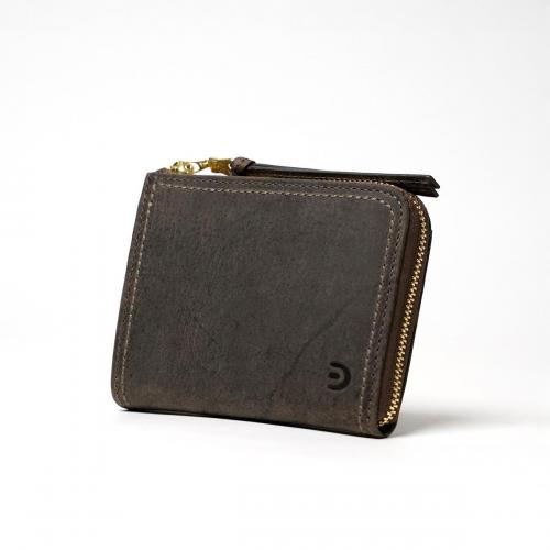 クードゥーレザー　L字ファスナー コンパクトウォレット