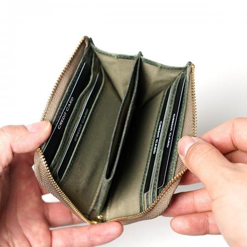 クードゥーレザー　L字ファスナー コンパクトウォレット