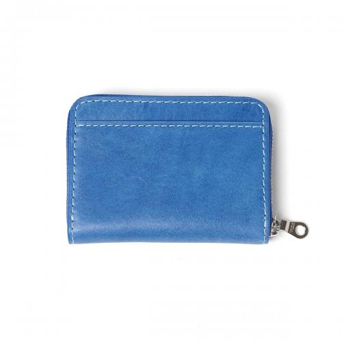 藍染レザー ラウンドファスナー小銭入れ