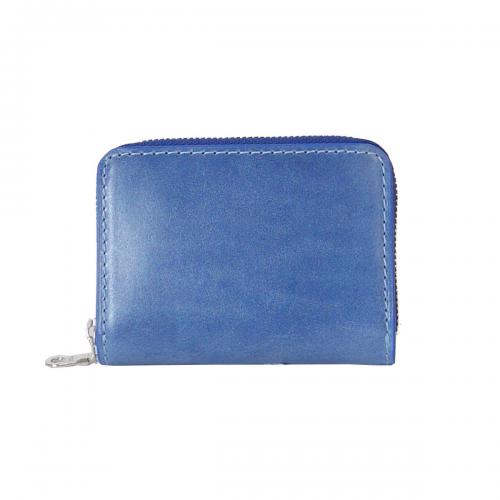 藍染レザー ラウンドファスナー小銭入れ