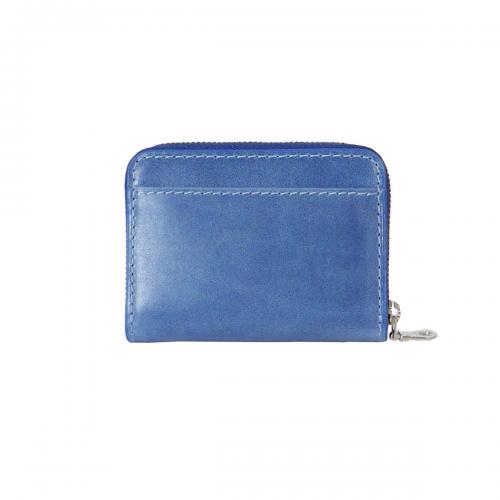 藍染レザー ラウンドファスナー小銭入れ