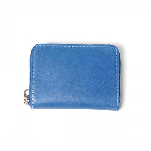 藍染レザー ラウンドファスナー小銭入れ