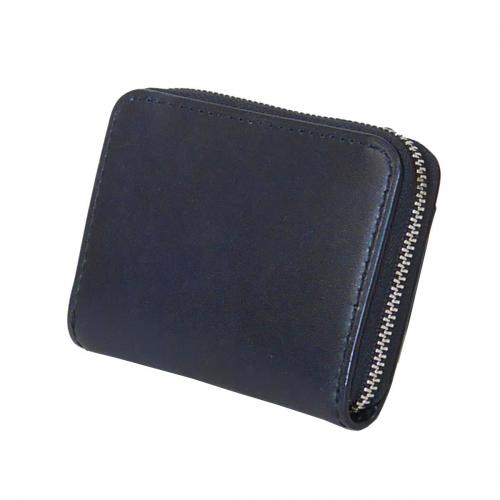 藍染レザー ラウンドファスナー小銭入れ