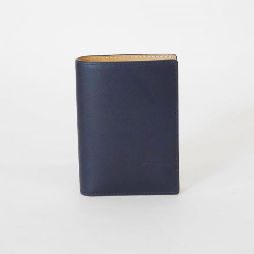 藍染めレザー ハーフ財布