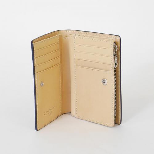 藍染めレザー ハーフ財布