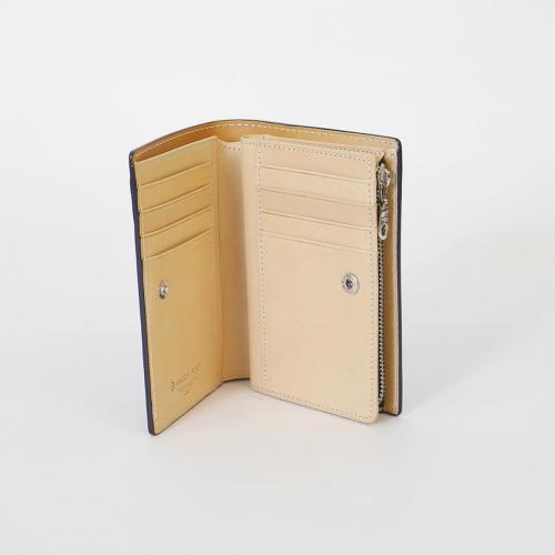 藍染めレザー ハーフ財布