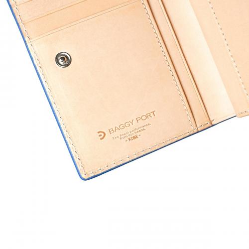 藍染めレザー ハーフ財布