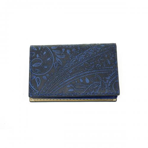 藍染レザー　ペイズリー　カードケース