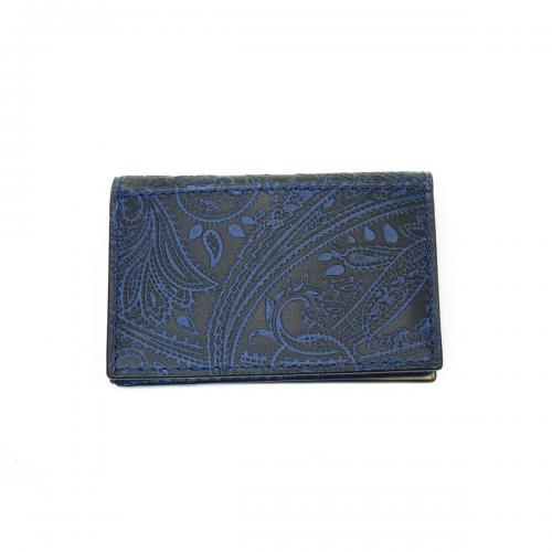 藍染レザー　ペイズリー　カードケース