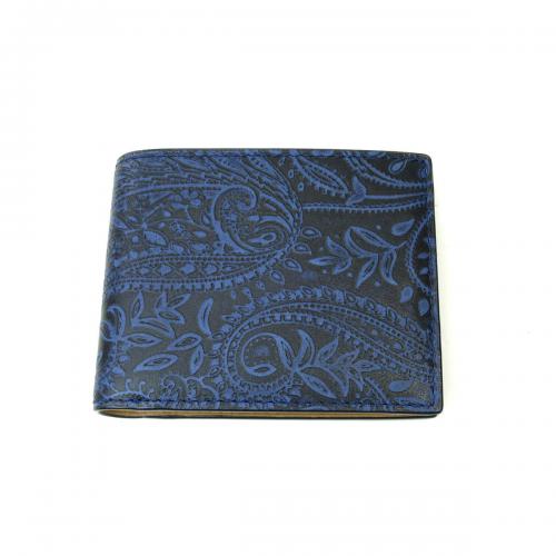 藍染レザー　ペイズリー　札入れ