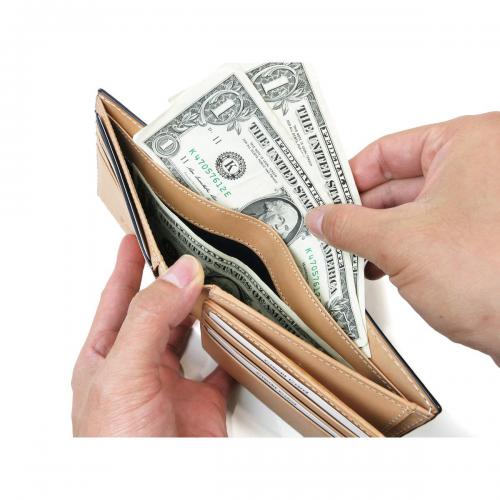 藍染レザー　ペイズリー　札入れ