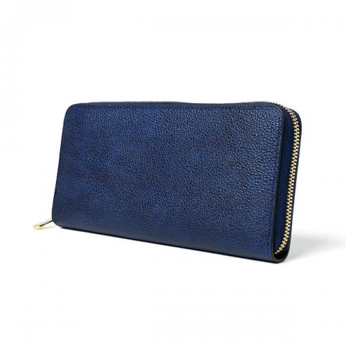 黒桟革 ラウンドファスナー長財布