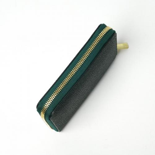 黒桟革 ラウンドファスナーハーフ財布