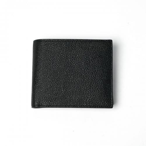黒桟革 二つ折り財布