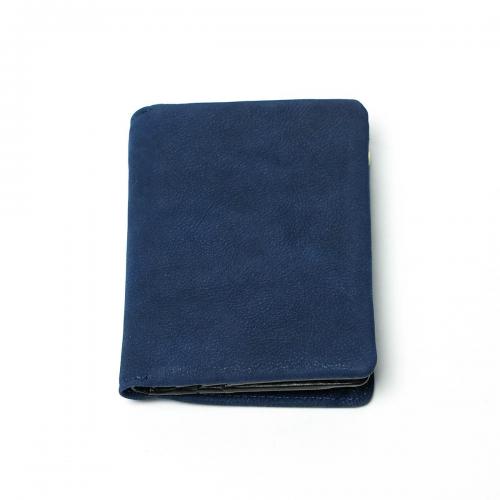藍染め ヌバック コンパクトハーフ財布