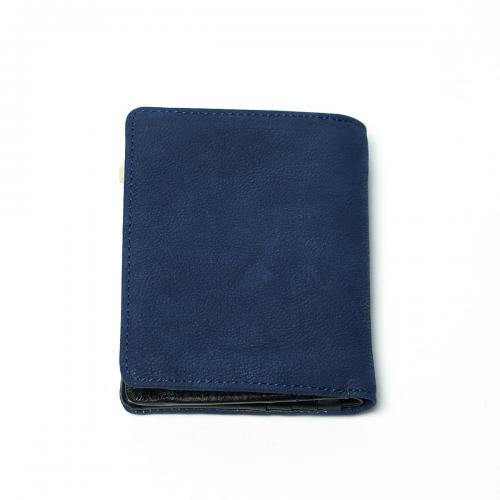 藍染め ヌバック コンパクトハーフ財布