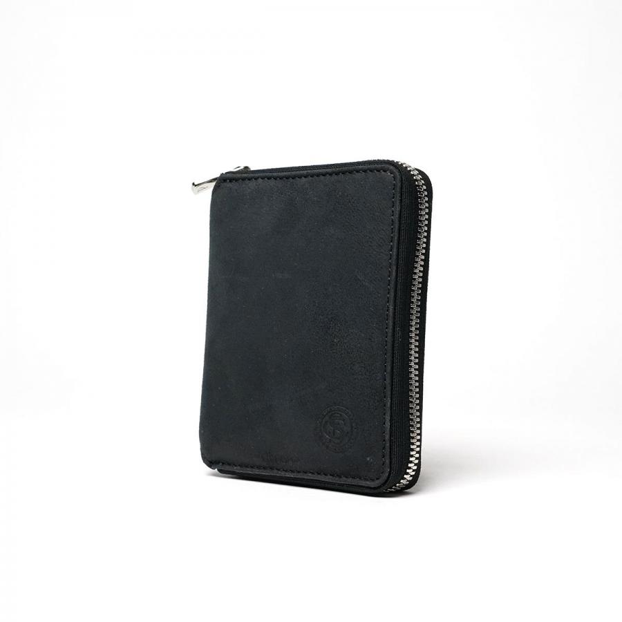 WAXED ELK Leather ラウンドファスナー ミドルウォレット