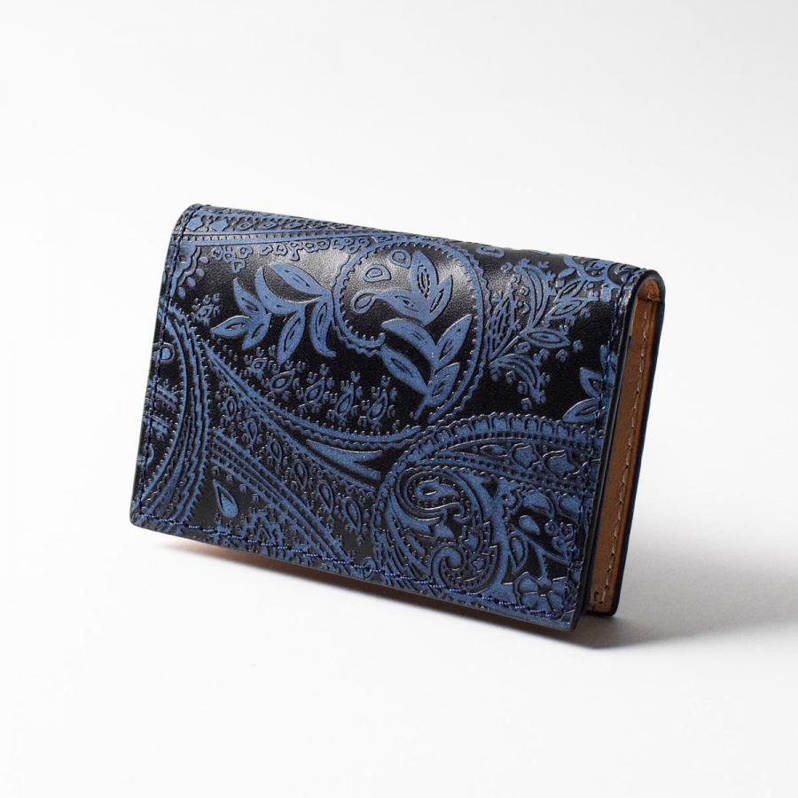 藍染レザー　ペイズリー　カードケース