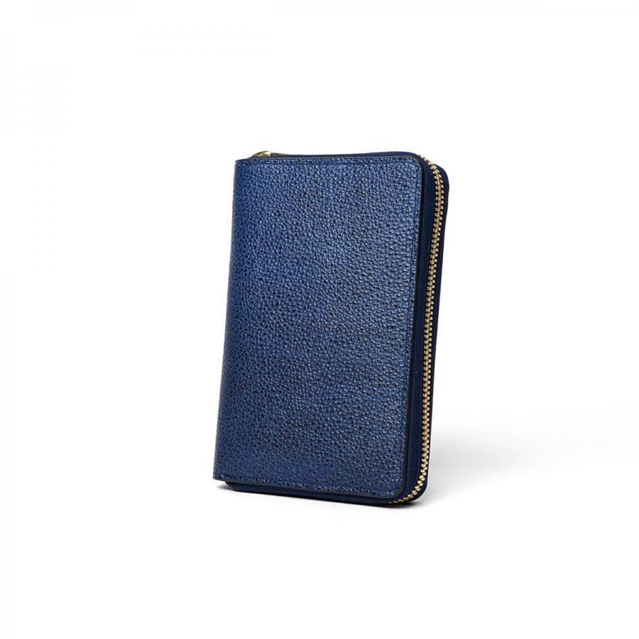 黒桟革 ラウンドファスナーハーフ財布