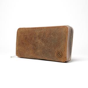 WAXED ELK Leather ラウンドファスナー 長財布