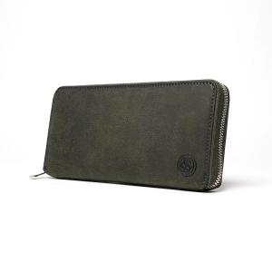 WAXED ELK Leather ラウンドファスナー 長財布
