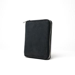 WAXED ELK Leather ラウンドファスナー ミドルウォレット