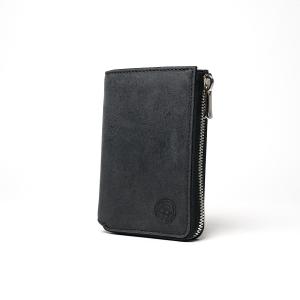 WAXED ELK Leather L字ファスナー ミドルウォレット