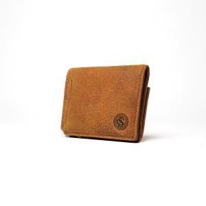 WAXED ELK Leather コンパクト 二つ折り札入れ